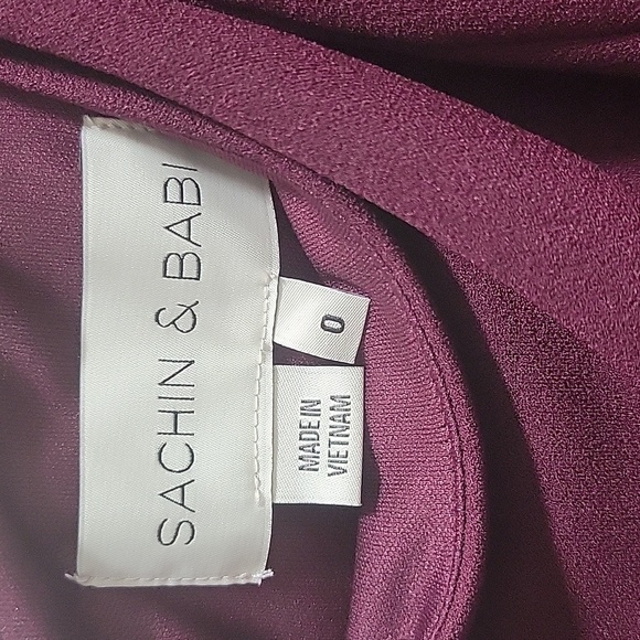 Sachin & Babi Nadia 4-Way Stretch Crepe One Shoulder Gown in Deep Wine - Picture 6 of 11